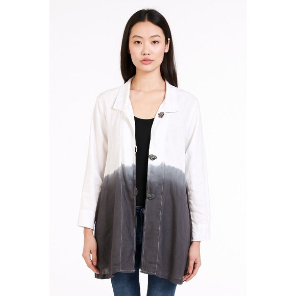 Cupcake International Linen Ombre Topper With Acrylic Buttons, L - Picture 1 of 12